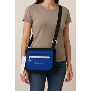 Sherpani Crossbody Bag Blue Black Nylon Small‎ Lightweight Adjustable Strap